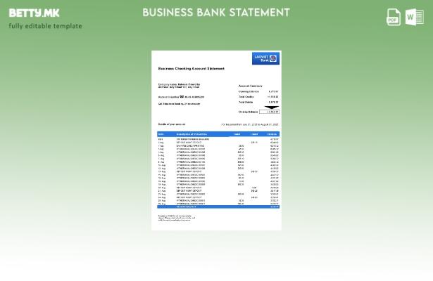 модерен стил на Лао Виетнам деловна фирма изјава Шаблон Word и PDF формат ().